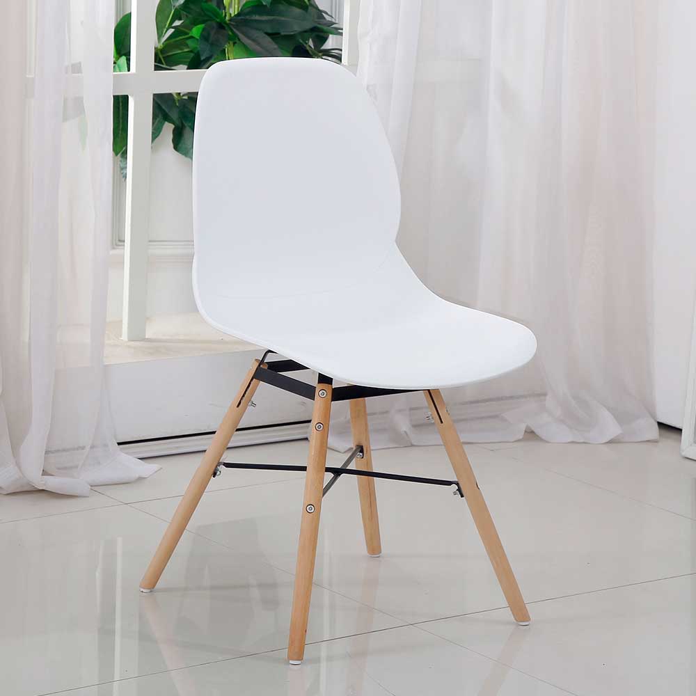 Doncosmo Esstisch Stühle in Weiß Kunststoff Retro Style (Set)
