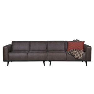 Basilicana Sofa in Dunkelgrau Recyclingleder