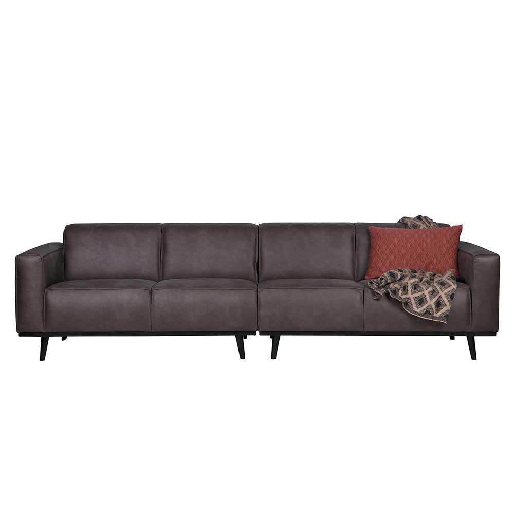 Basilicana Sofa in Dunkelgrau Recyclingleder