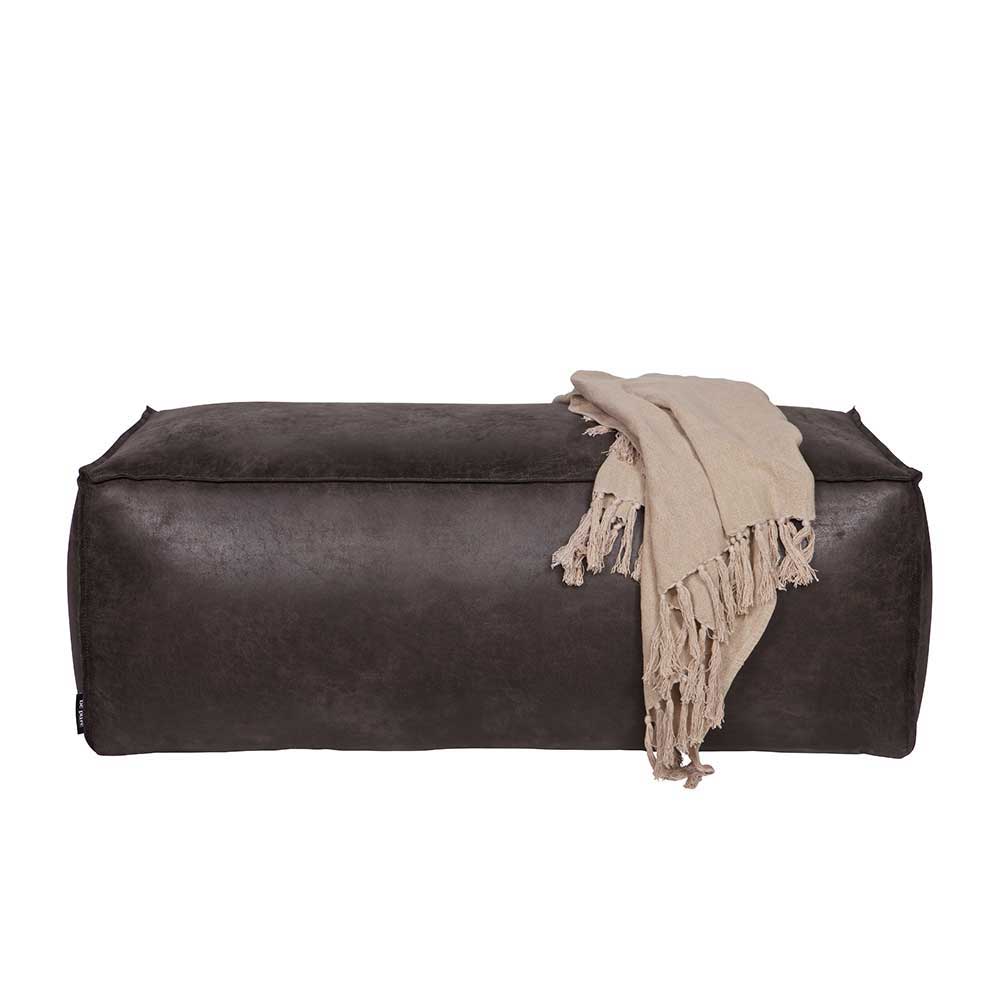 Basilicana Sitzpouf aus Recyclingleder Schwarz 120 cm