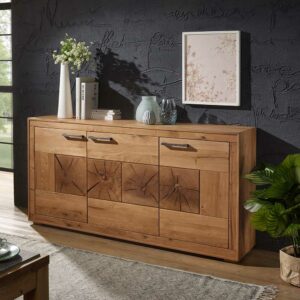 Basilicana Wohnzimmer Sideboard aus Wildeiche Massivholz 170 cm