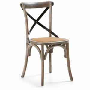 4Home Design Stuhl aus Ulme Massivholz Retro Design (2er Set)