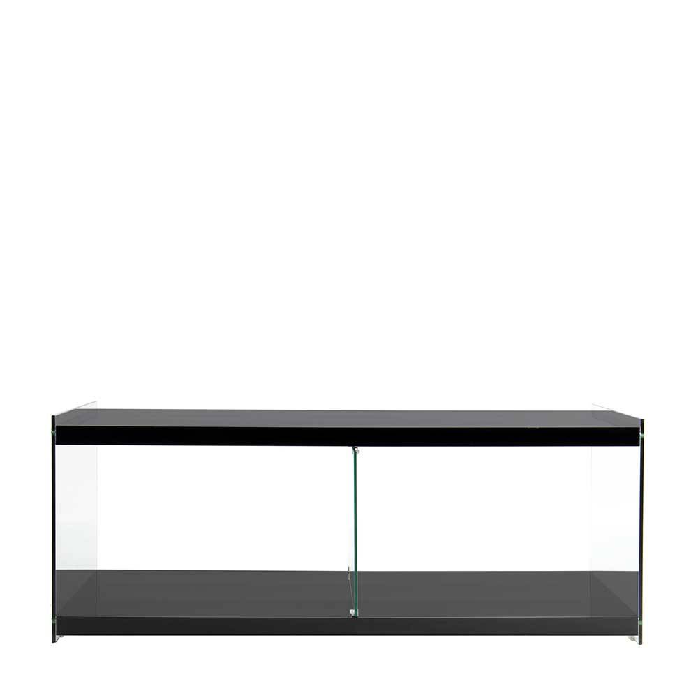 Doncosmo TV Möbel in Schwarz aus MDF Glas