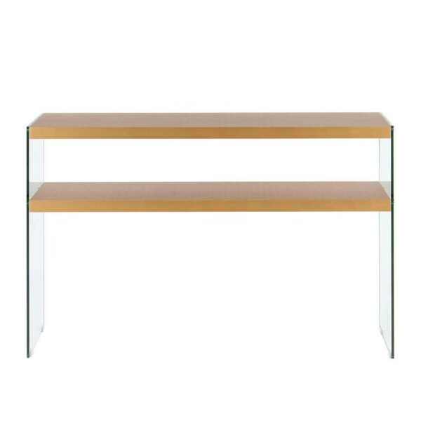 Doncosmo Konsolen Tisch in Goldfarben MDF und Glas