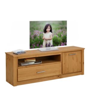 Möbel4Life Kiefer Fernsehboard aus Massivholz einer Schublade