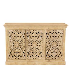 Möbel Exclusive Esszimmer Sideboard in Mangobaum Sandfarben Vintage Look