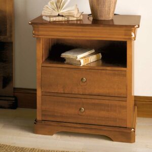 Basilicana Nachttischschrank 61 cm hoch in Nussbaumfarben klassischen Stil