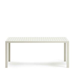 4Home Garten Esstisch weiß 180x90 aus Aluminium pulverbeschichtet