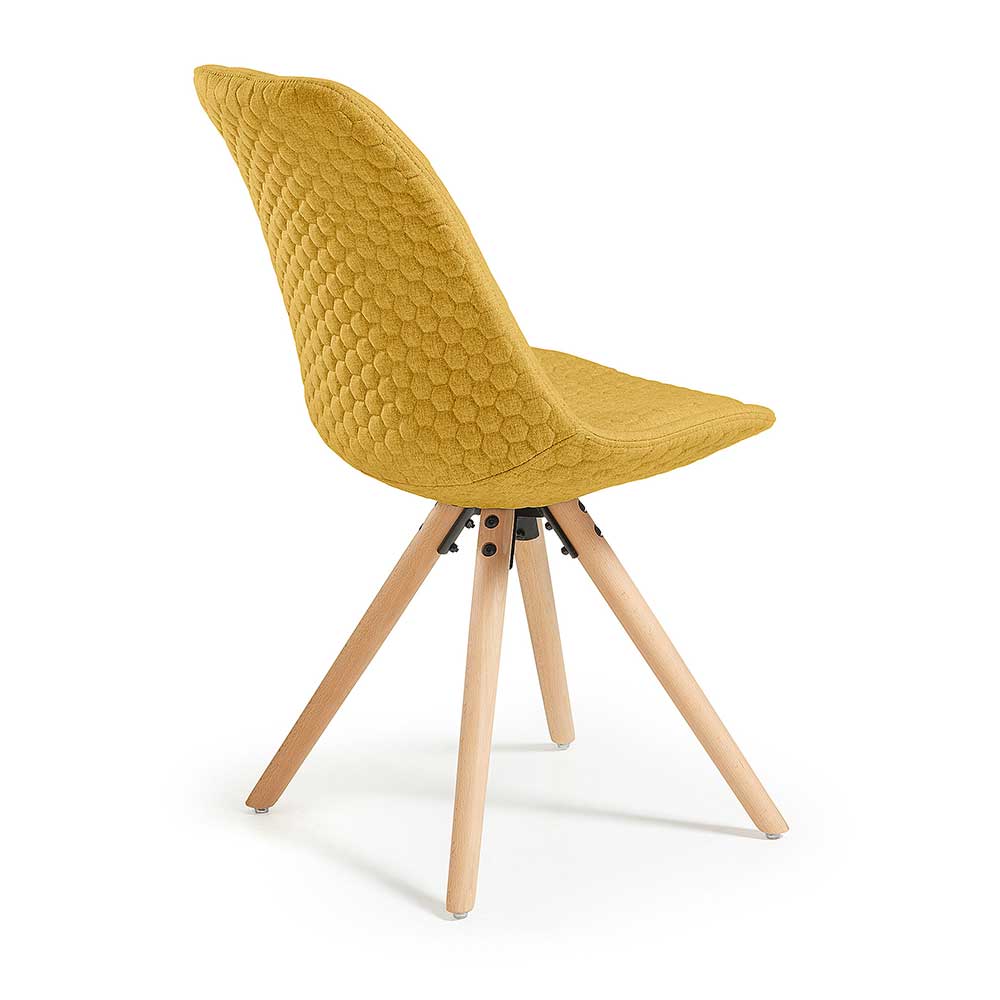 4Home Stühle im Skandi Design Gelb Webstoff (4er Set)