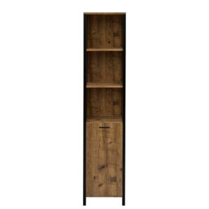 Möbel4Life Badseitenschrank im Industry und Loft Stil Holz Optik Eiche verwittert