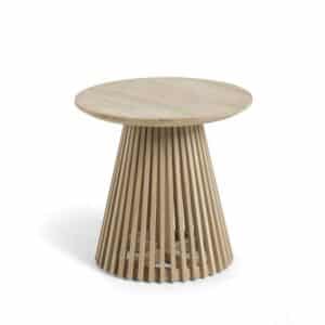 4Home Beistelltisch aus Teak Massivholz runde Tischform