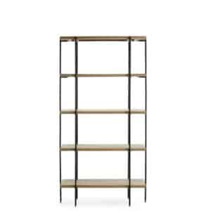 4Home Standregal aus Massivholz und Eisen 100 cm breit