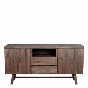 TopDesign Sideboard in dunkel lackiert und gebürstet Eiche massiv