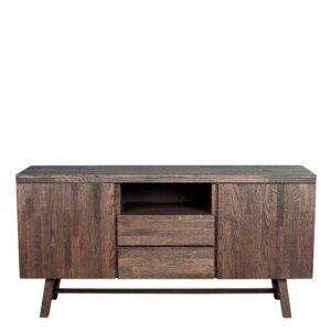 TopDesign Sideboard in dunkel lackiert und gebürstet Eiche massiv