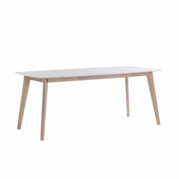 TopDesign Esszimmertisch in Weiß Holz Ansteckplatte