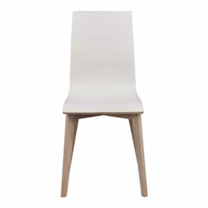 TopDesign Stuhl Set in Weiß Eiche White Wash Holzbeine (2er Set)