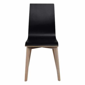 TopDesign Stuhl Set in Schwarz Eiche White Wash Holzbeine (2er Set)