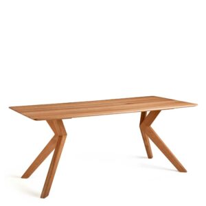 Franco Möbel Holztisch Massiv aus Wildeiche modernem Vierfußgestell