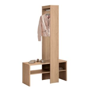 Möbel4Life Garderobenkombination in Eiche Holzoptik Ablagen für Schuhe