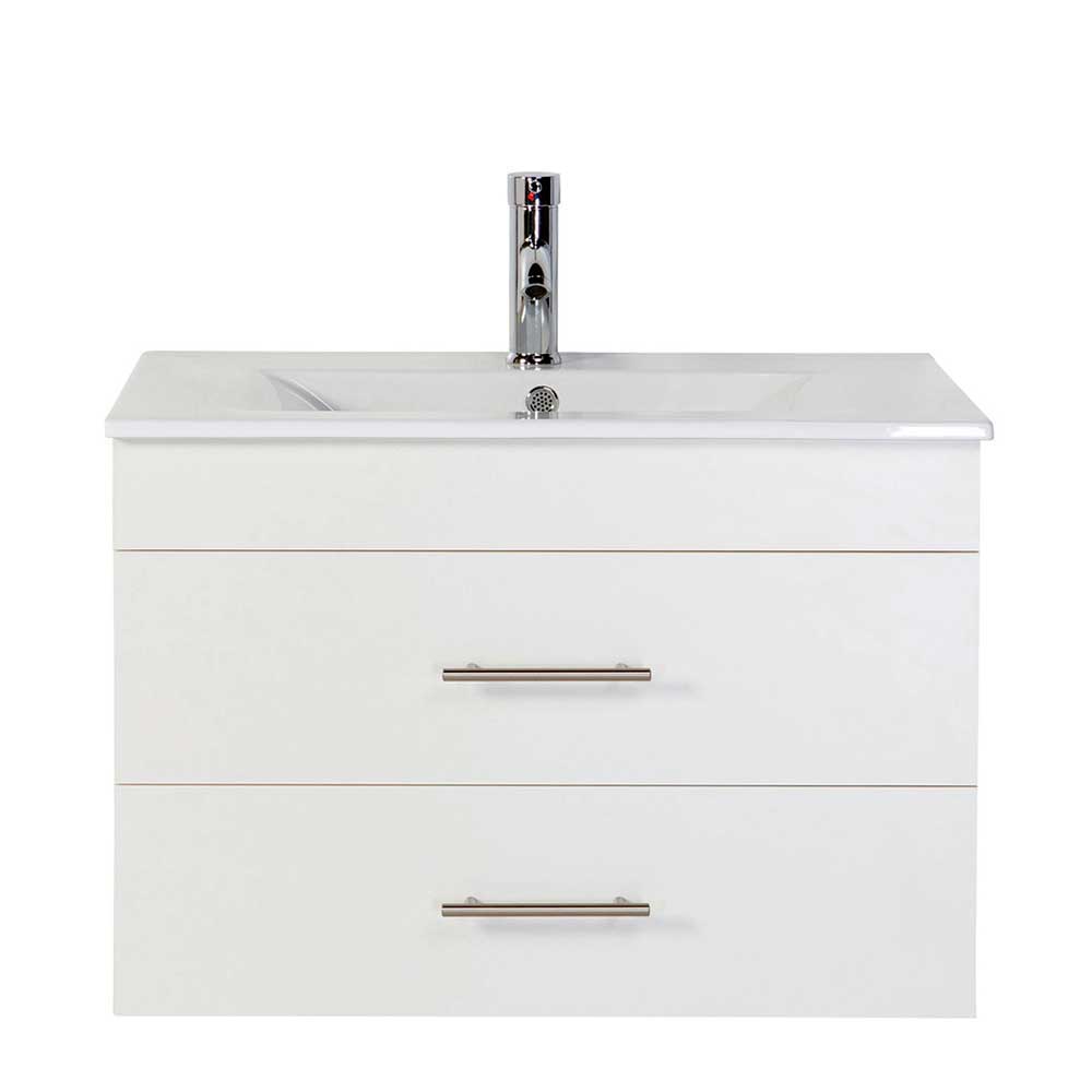 Möbel4Life Waschschrank in Weiß Einlass-Waschbecken