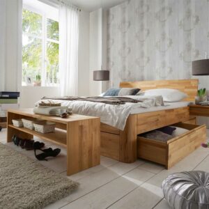 Basilicana Möbel für Schlafzimmer Kernbuche Massivholz (zweiteilig)