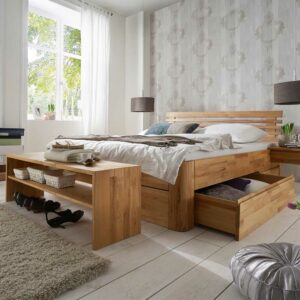 Basilicana Design Schlafzimmermöbel aus Kernbuche Massivholz Bettbank (zweiteilig)