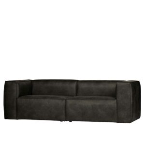 Basilicana Wohnzimmer Couch in Schwarz Recyclingleder