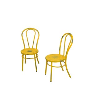 Möbel4Life Stuhl Set in Gelb Stahl (2er Set)
