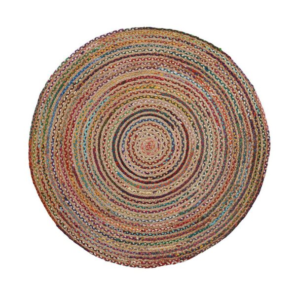 4Home Runder Teppich in Bunt Jute