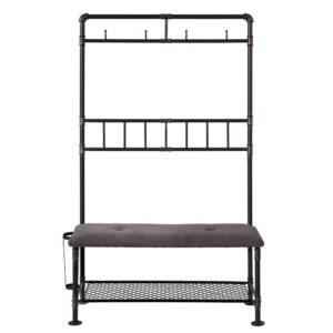 Life Meubles Flur Garderobe in Dunkelgrau und Schwarz modern