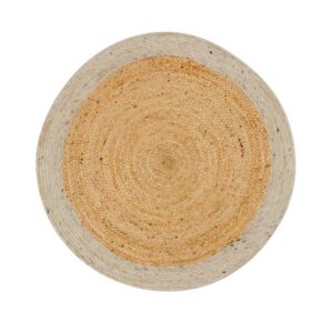 4Home Teppich aus Jute Beige und Creme Weiß