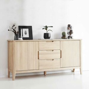 Möbel4Life Massivholz Sideboard aus Eiche Bianco geölt 180 cm breit