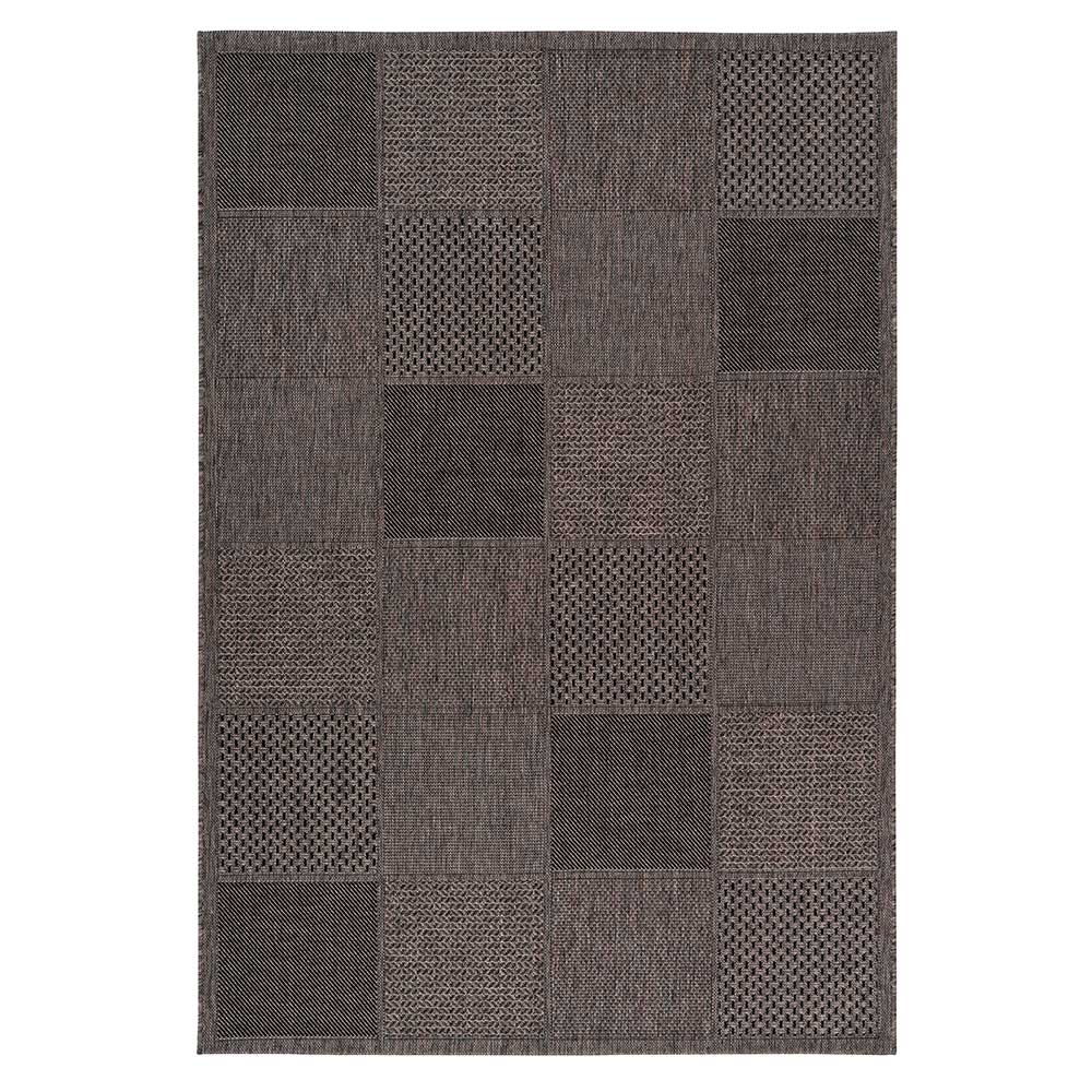 Doncosmo Geometrisch gemusterter Teppich in Taupe 1 cm hoch