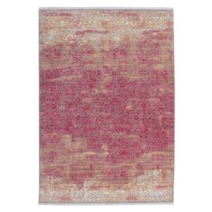 Doncosmo Vintage Teppich in Rot und Beige Kurzflor
