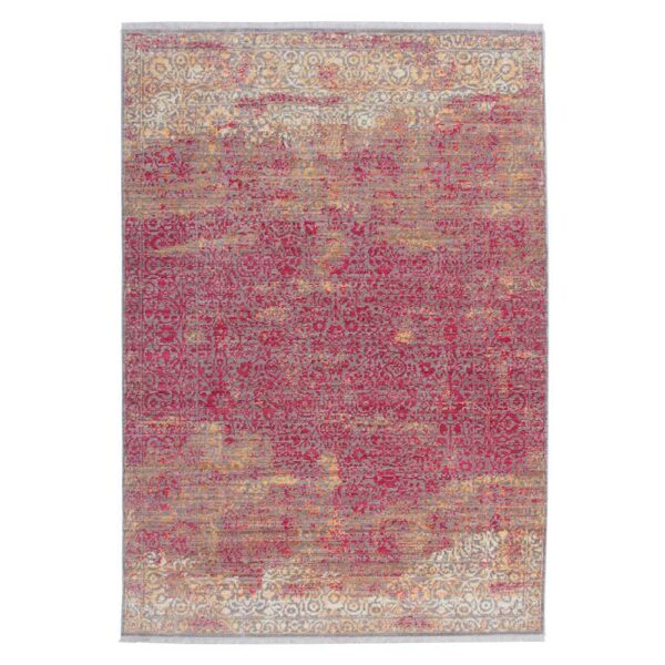 Doncosmo Vintage Teppich in Rot und Beige Kurzflor