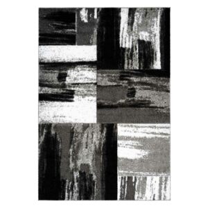 Doncosmo Design Teppich in Schwarz und Grau abstraktem Muster