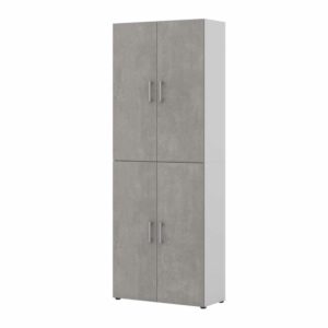 Spirinha Ordnerschrank in Beton Grau Weiß 80 cm