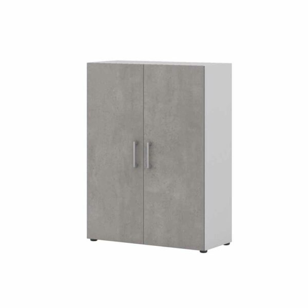 Spirinha Aktenordnerschrank in Beton Grau Weiß Made in Germany