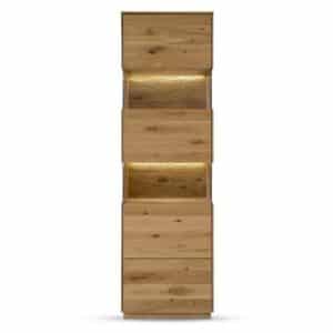 Möbel4Life Standvitrine aus Wildeiche Massivholz 209 cm hoch - 63 cm breit