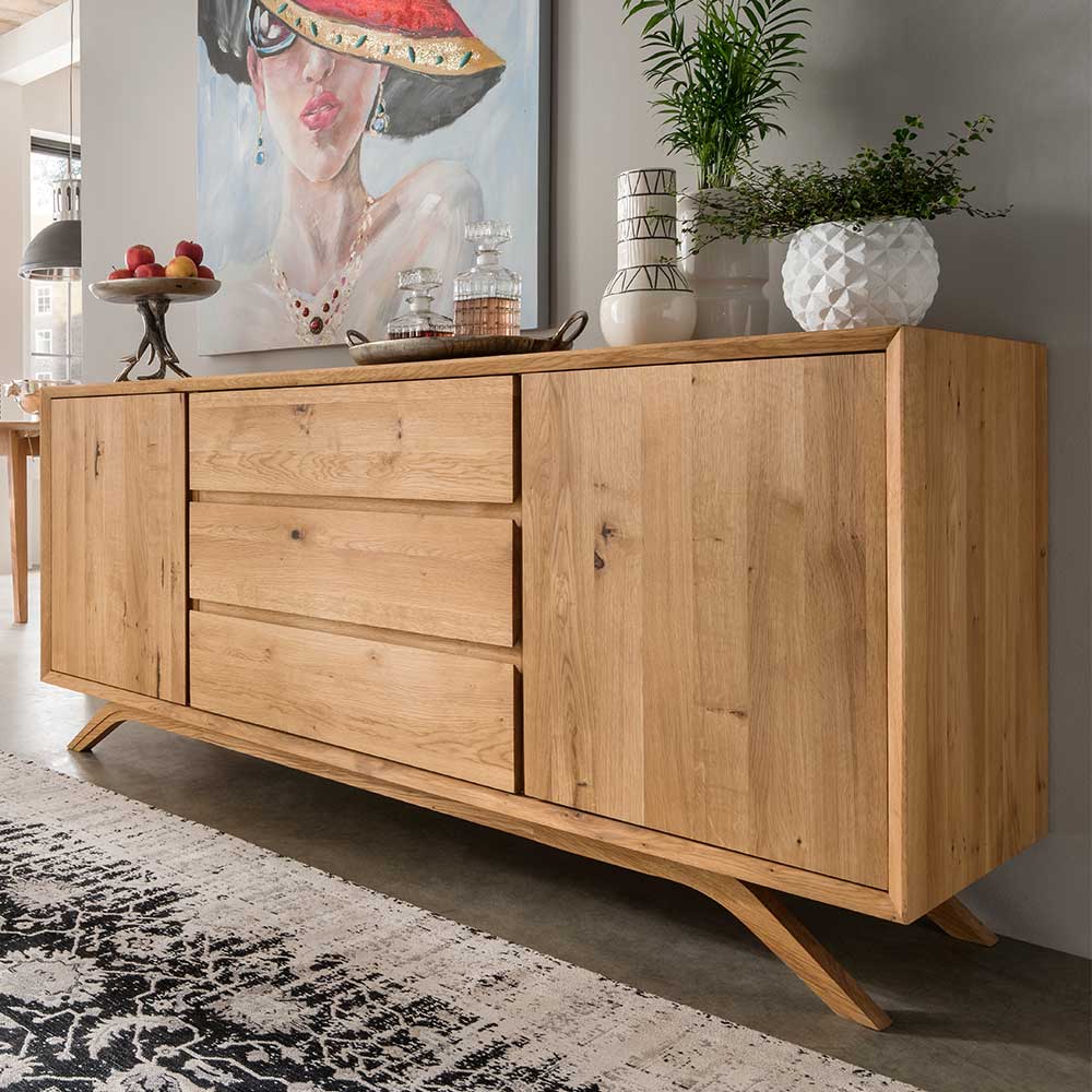 Möbel4Life Esszimmersideboard Vollholz - Wildeiche geölt 180 cm breit