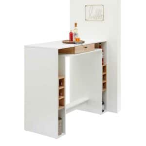 Möbel4Life Tresentisch Küche in Weiß und Wildeiche Holzoptik 103 cm hoch