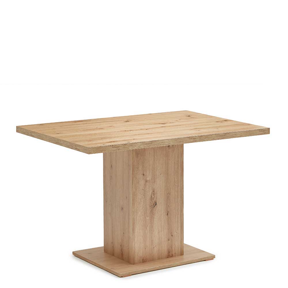 Franco Möbel 120x80 Tisch mit Säulengestell Wildeichefarben