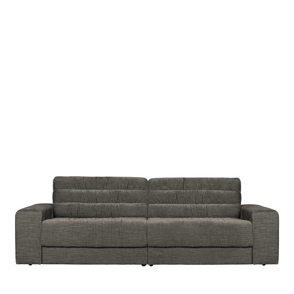 Basilicana Graues Sofa mit Armlehnen 42 cm Sitzhöhe