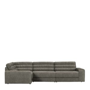 Basilicana Modernes Sofa in L Form mit 2 Armlehnen Grau