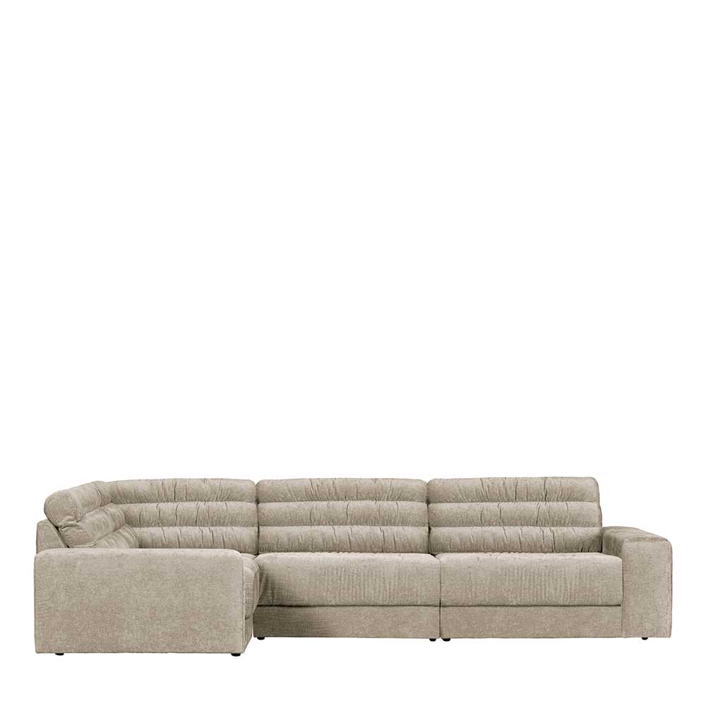 Basilicana Sofa Eckgarnitur in Beigegrau breiten Armlehnen