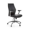 Möbel4Life Luxus Schreibtischstuhl in Schwarz & Chrom höhenverstellbarem Sitz