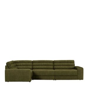 Basilicana L Form Sofa in Oliv Grün 2 Armlehnen