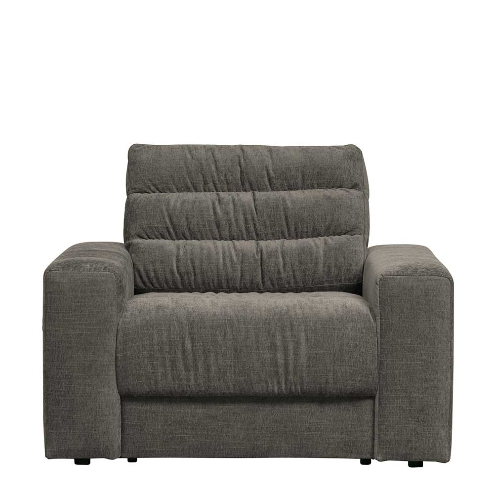 Basilicana Lounge Sessel in Grau Vintage Strukturstoff