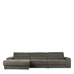 Basilicana Strukturstoff Sofa in Vintage Optik Grau