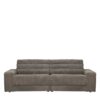 Basilicana Premium Polstersofa in Grau Breitcord Armlehnen